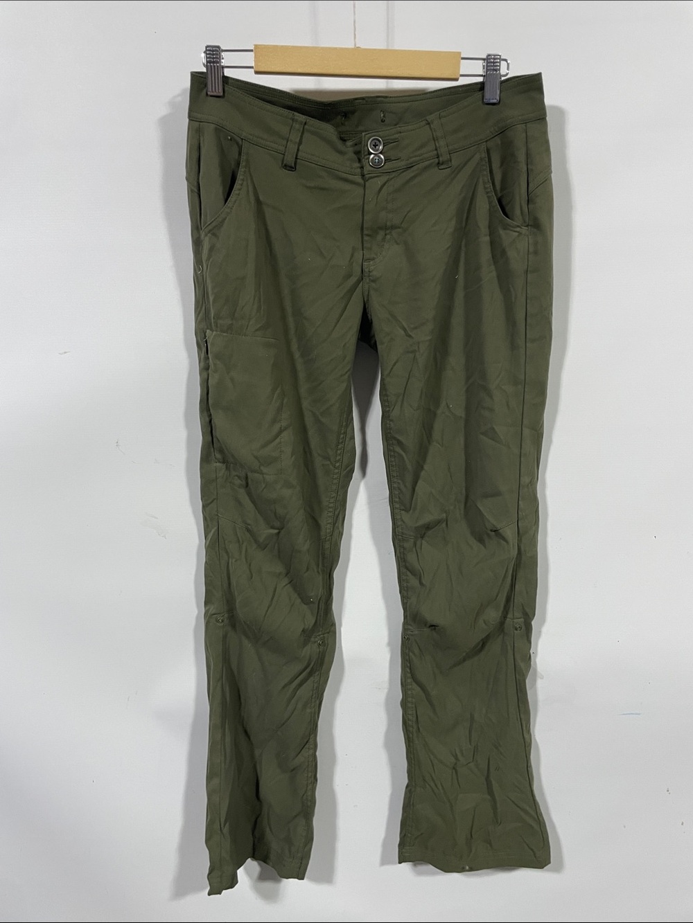 Prana Olive Green Cargo Pants with Button Waist